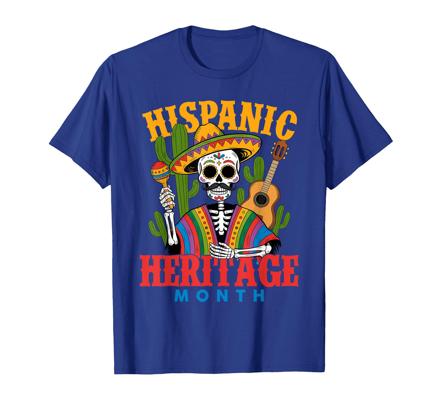 Hispanish Heritage Month Mexican Tradition Costume Skeleton T-Shirt