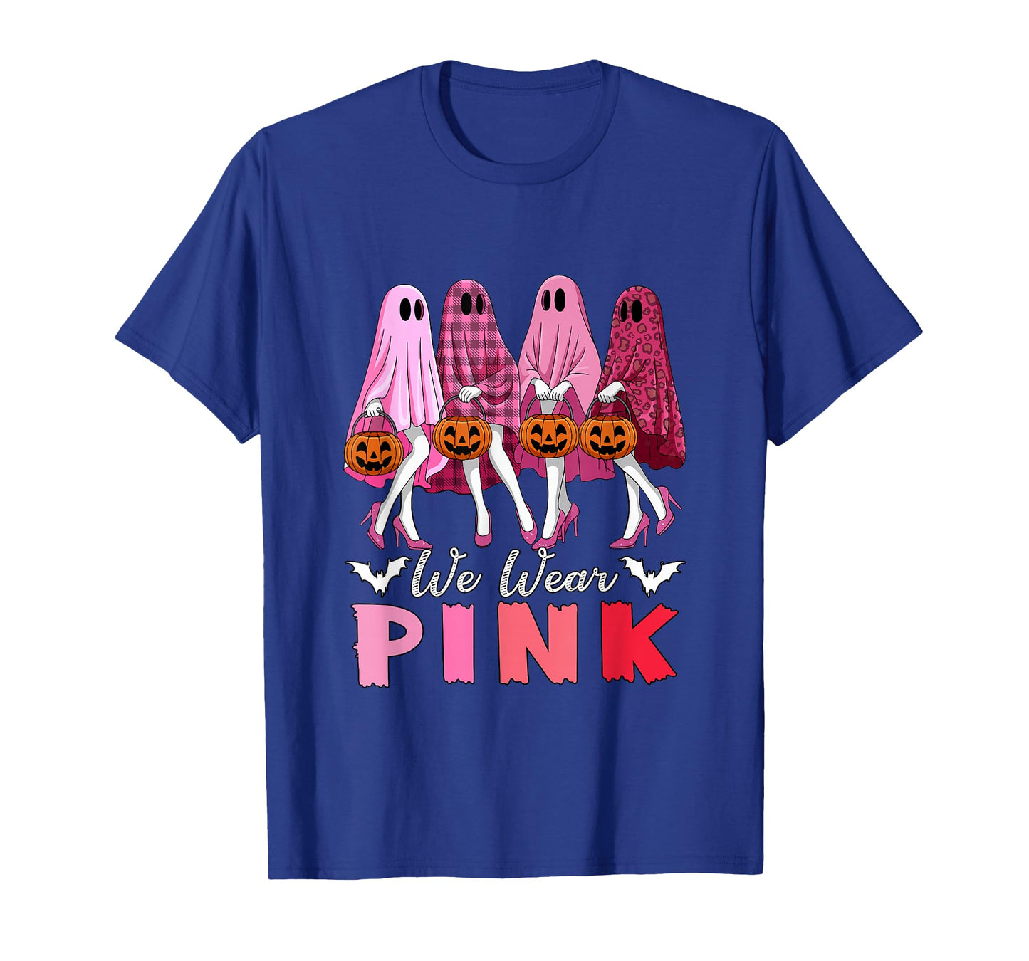 We Wear Pink Halloween Cosplay Group Boo Ghosts Funny Women T-Shirt