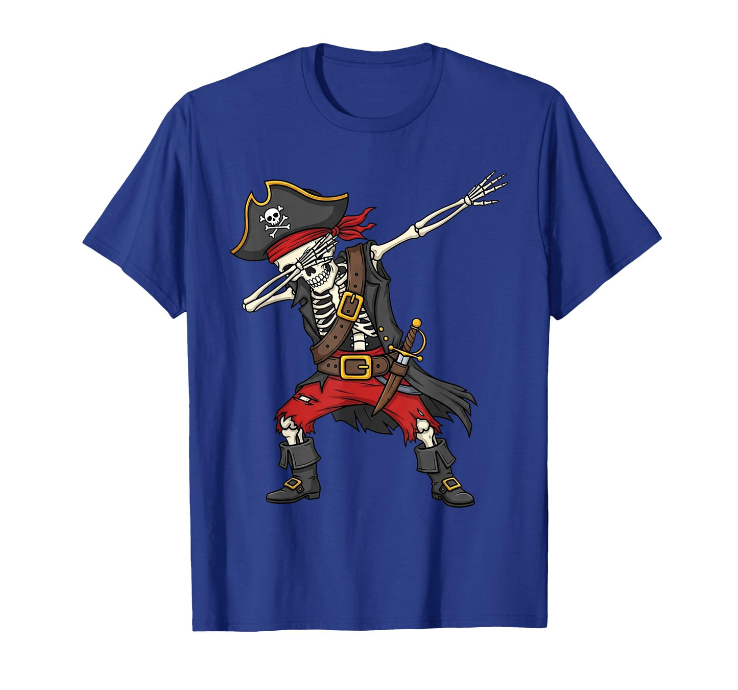 Dabbing Skeleton Pirate Halloween Costume T-Shirt