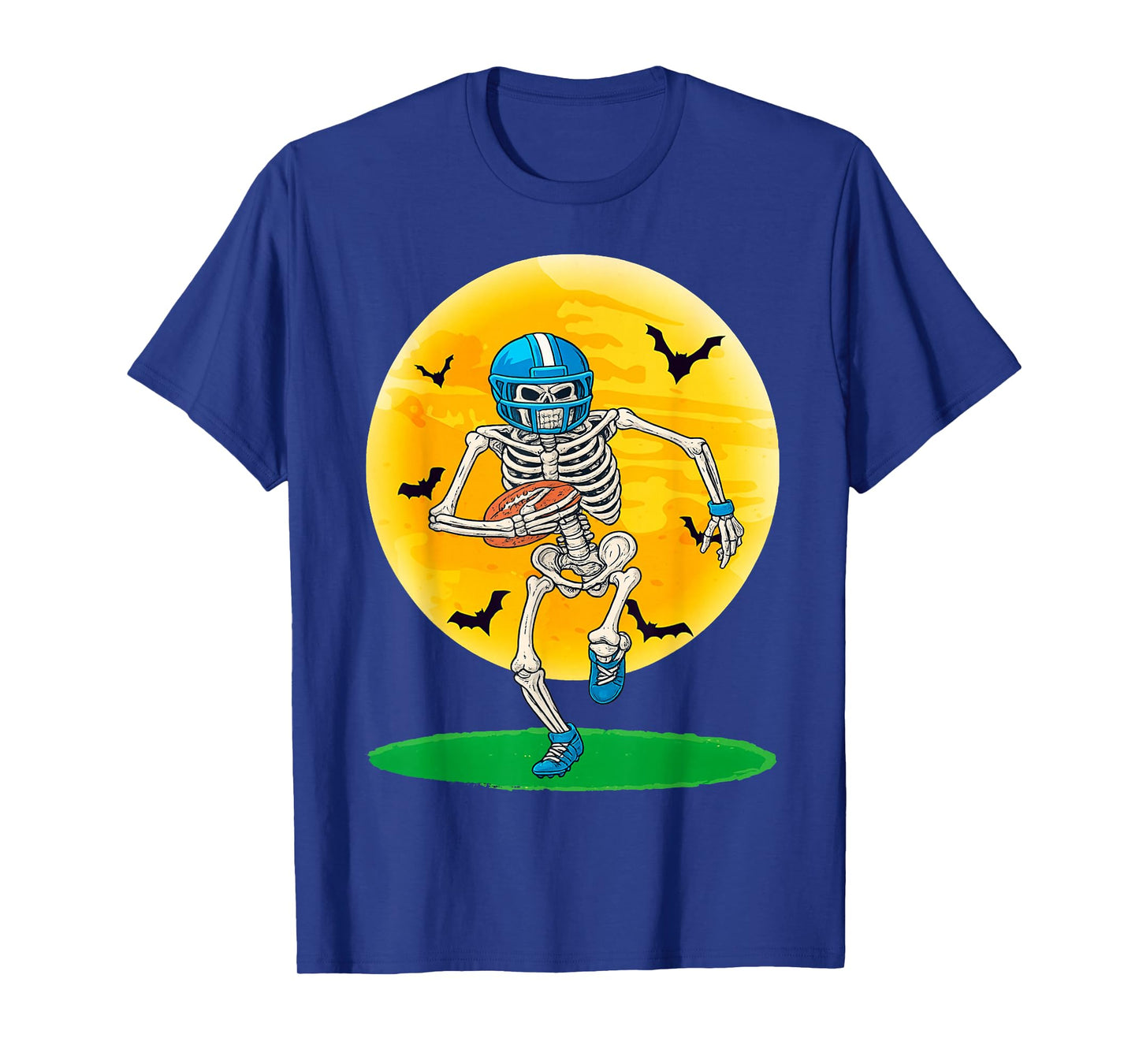 Funny American Football Skeleton Player Halloween Mens Boys T-Shirt