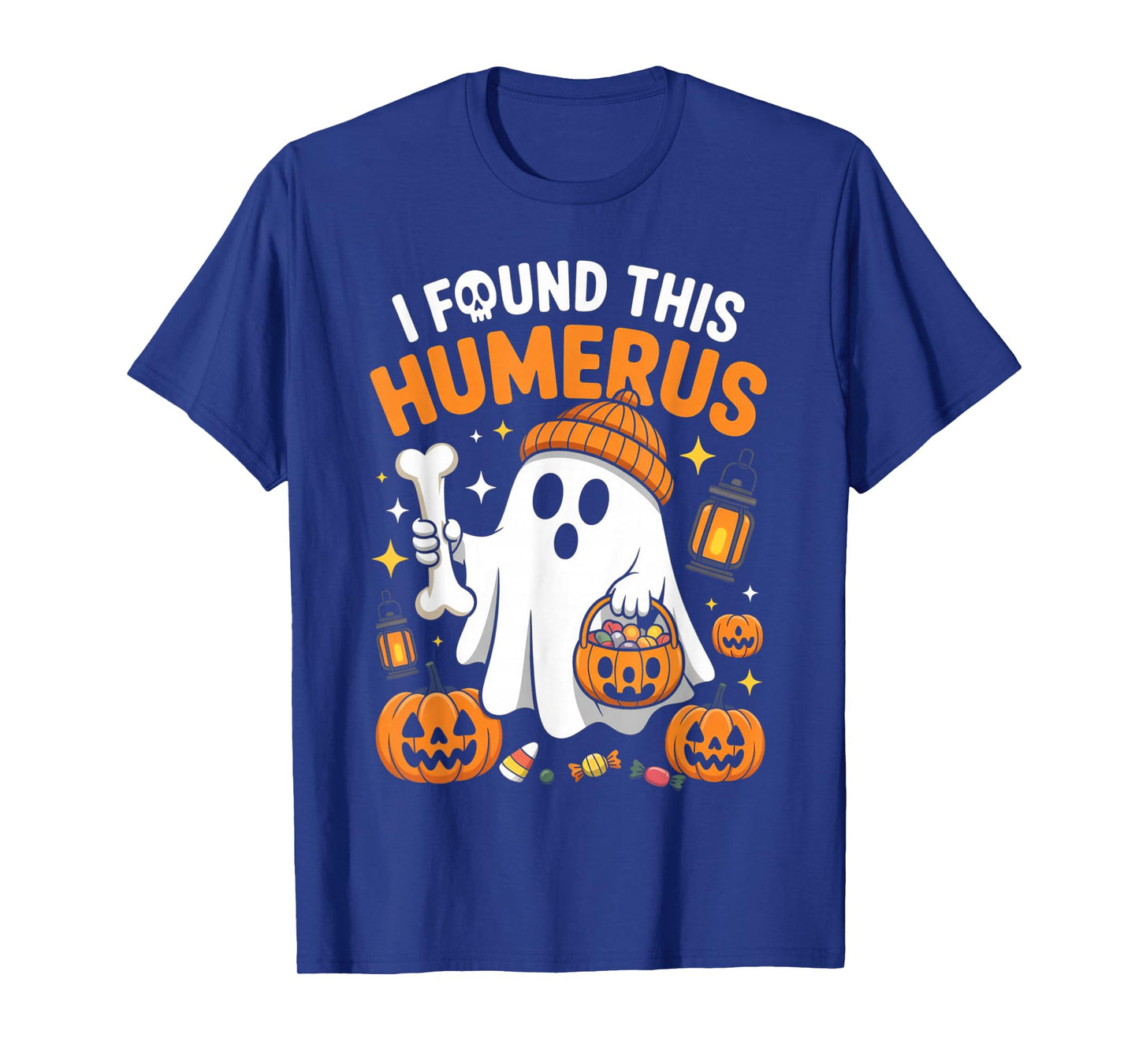 Ghost I Found This Humerus Halloween Skeleton Women Gifts T-Shirt