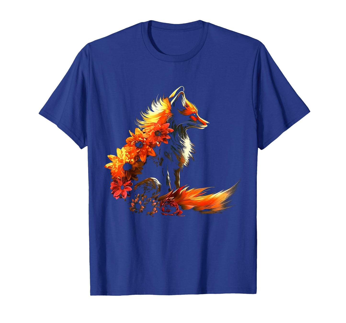 Fox Flowers - Artificial Animal Fox T-Shirt