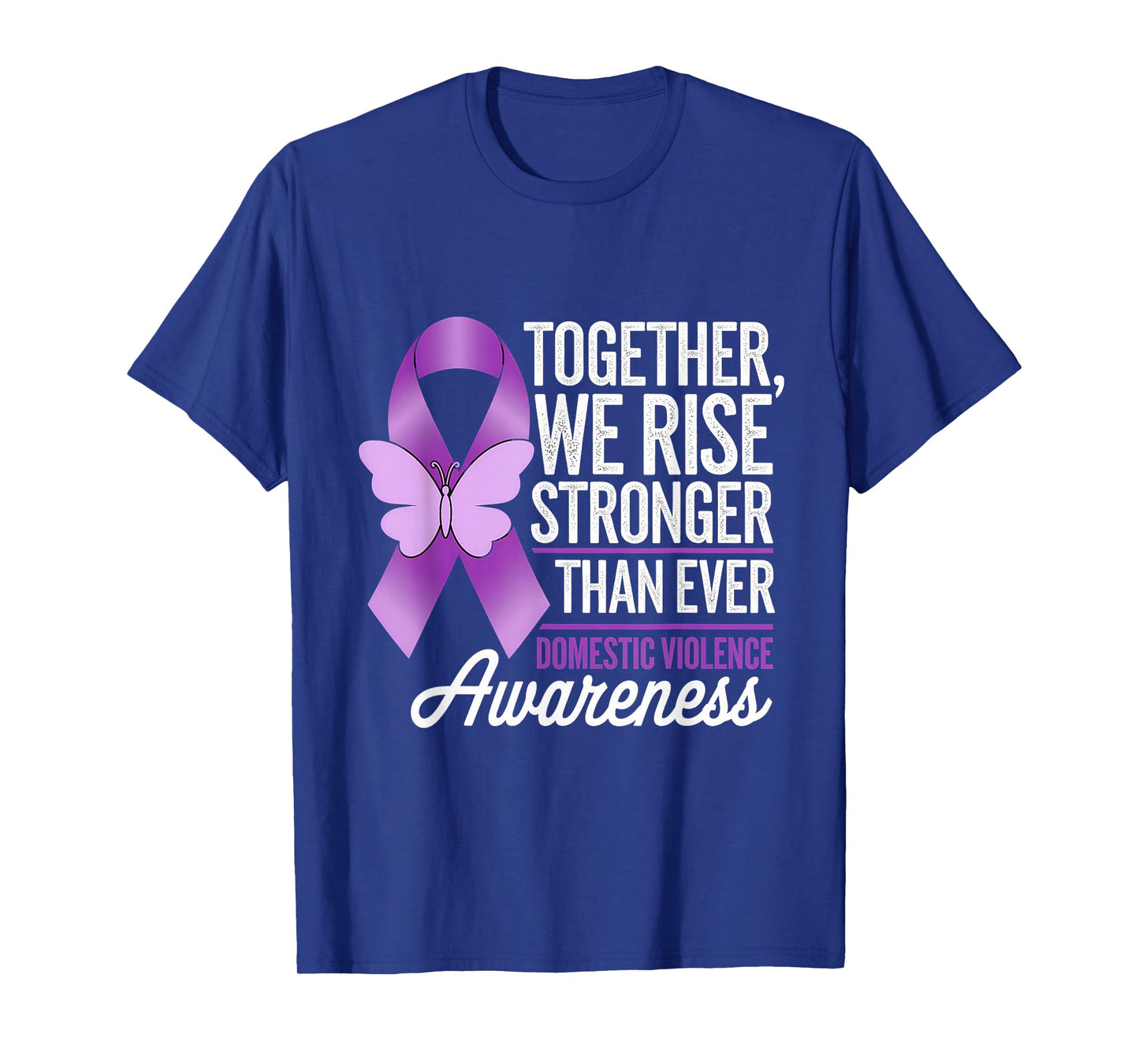 Domestic Violence Awareness Together We Rise Purple Ribbon T-Shirt