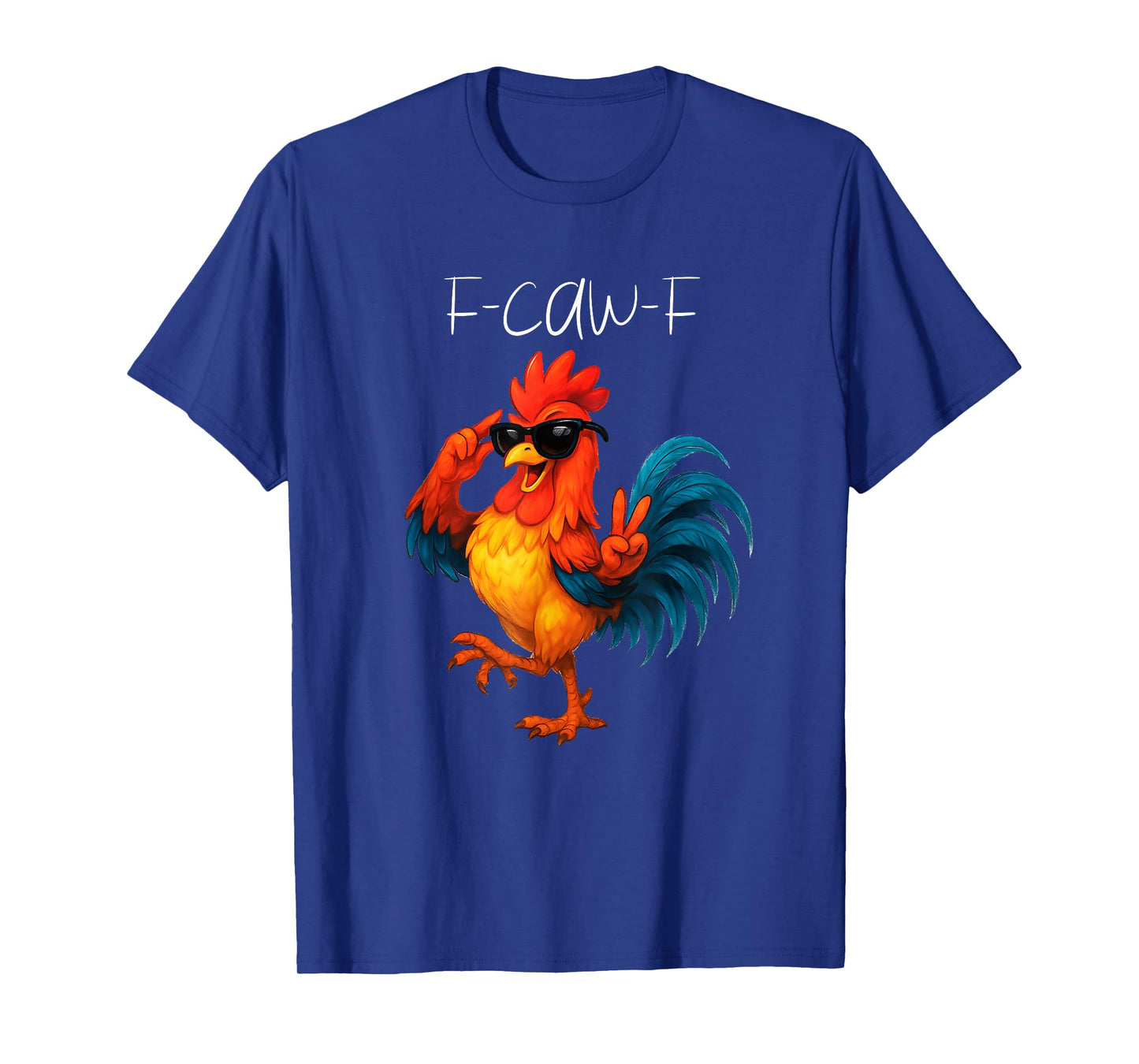 Funny Dancing Chicken F-Caw-F Cool Rooster Peace Sign Men T-Shirt