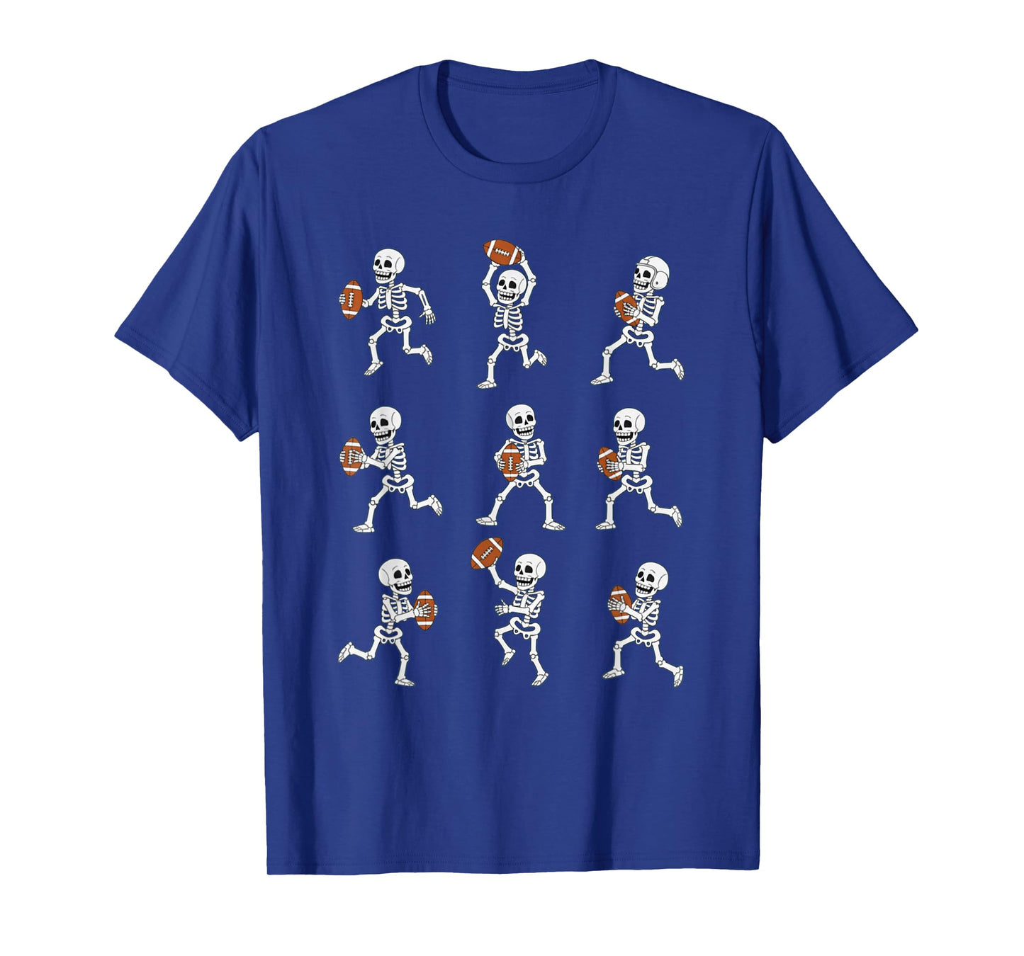 Funny Skeleton Football Halloween Designs for Boys and Kids T-Shirt