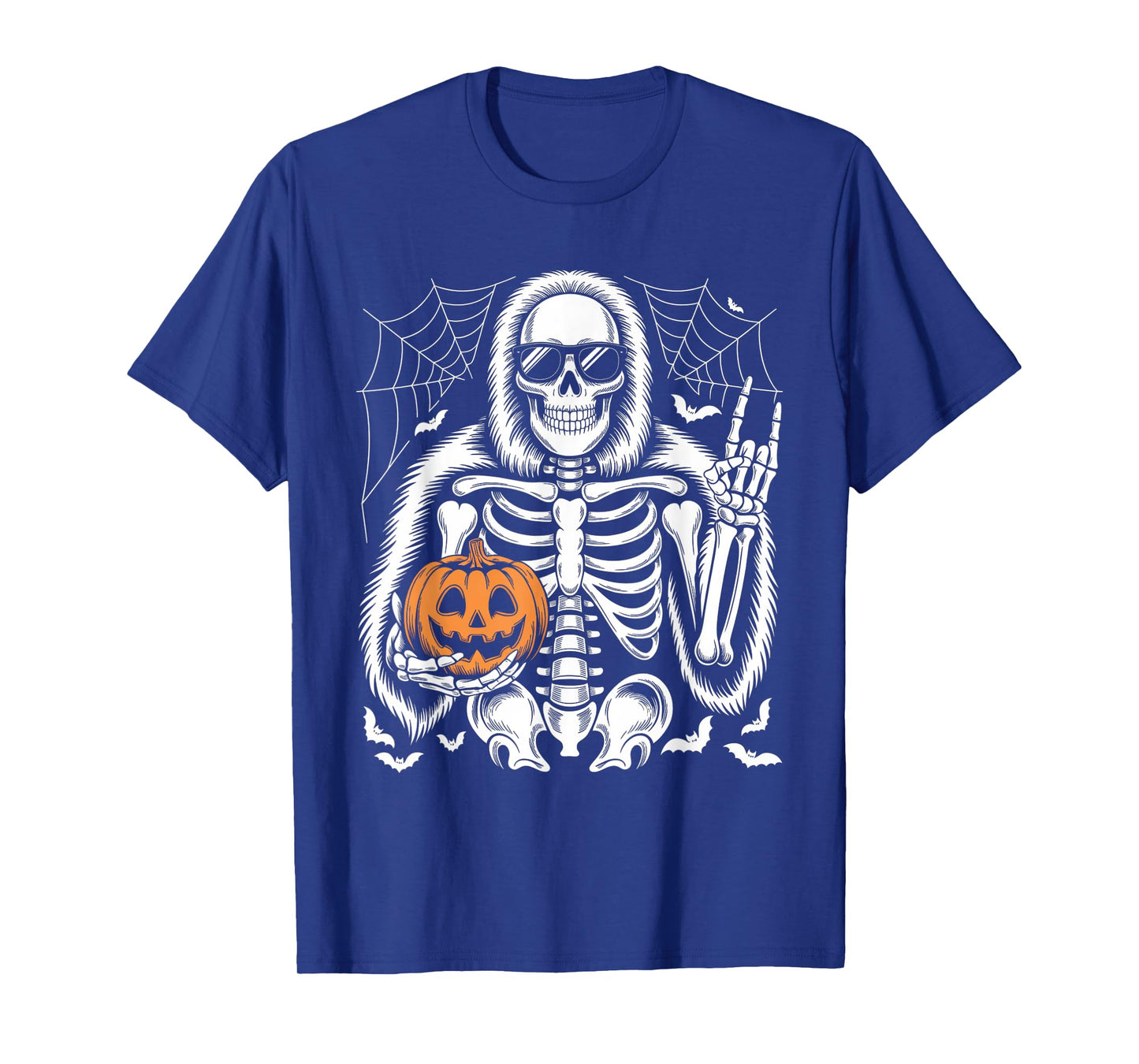 Spooky Bigfoot Jack O Lantern Skeleton Halloween Boys Mens T-Shirt