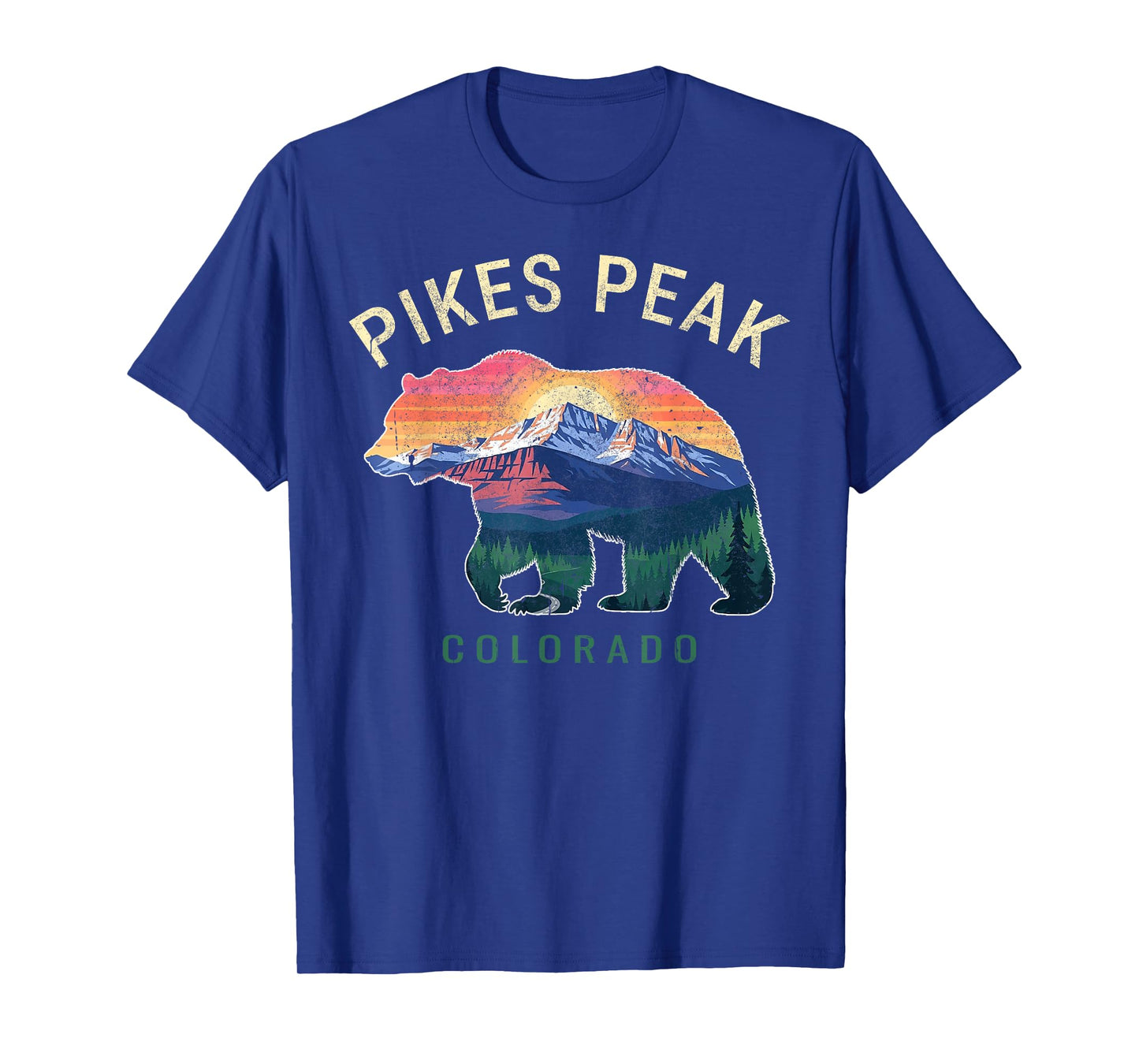 Colorado Pikes Peak Grizzly Bear Sunset Mountain Souvenir T-Shirt
