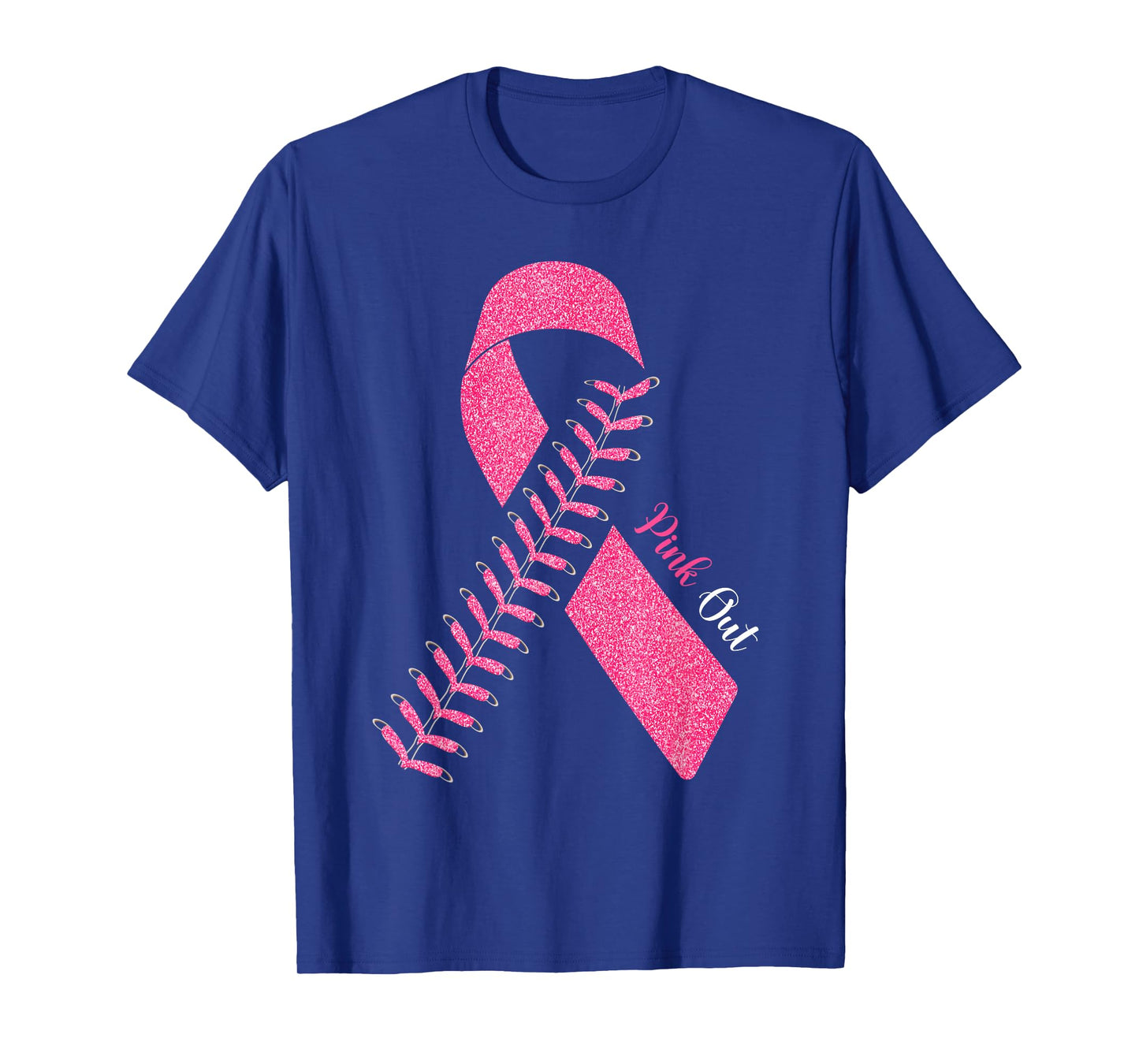 Pink Out Breast Cancer Awareness Baseball Ball & Pink Ribbon T-Shirt