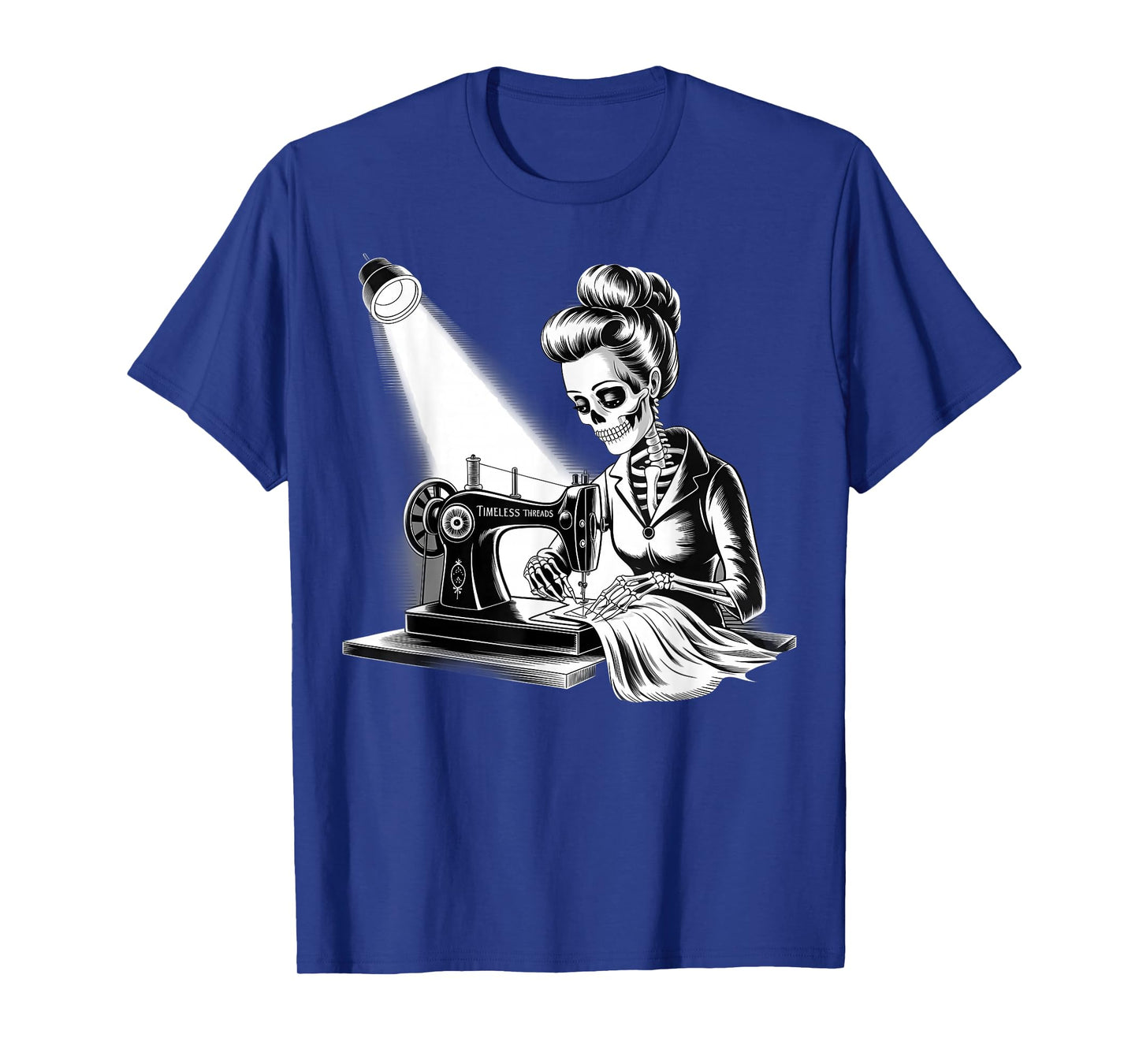 Timeless Threads Skeleton Seamstress Sewing Machine T-Shirt