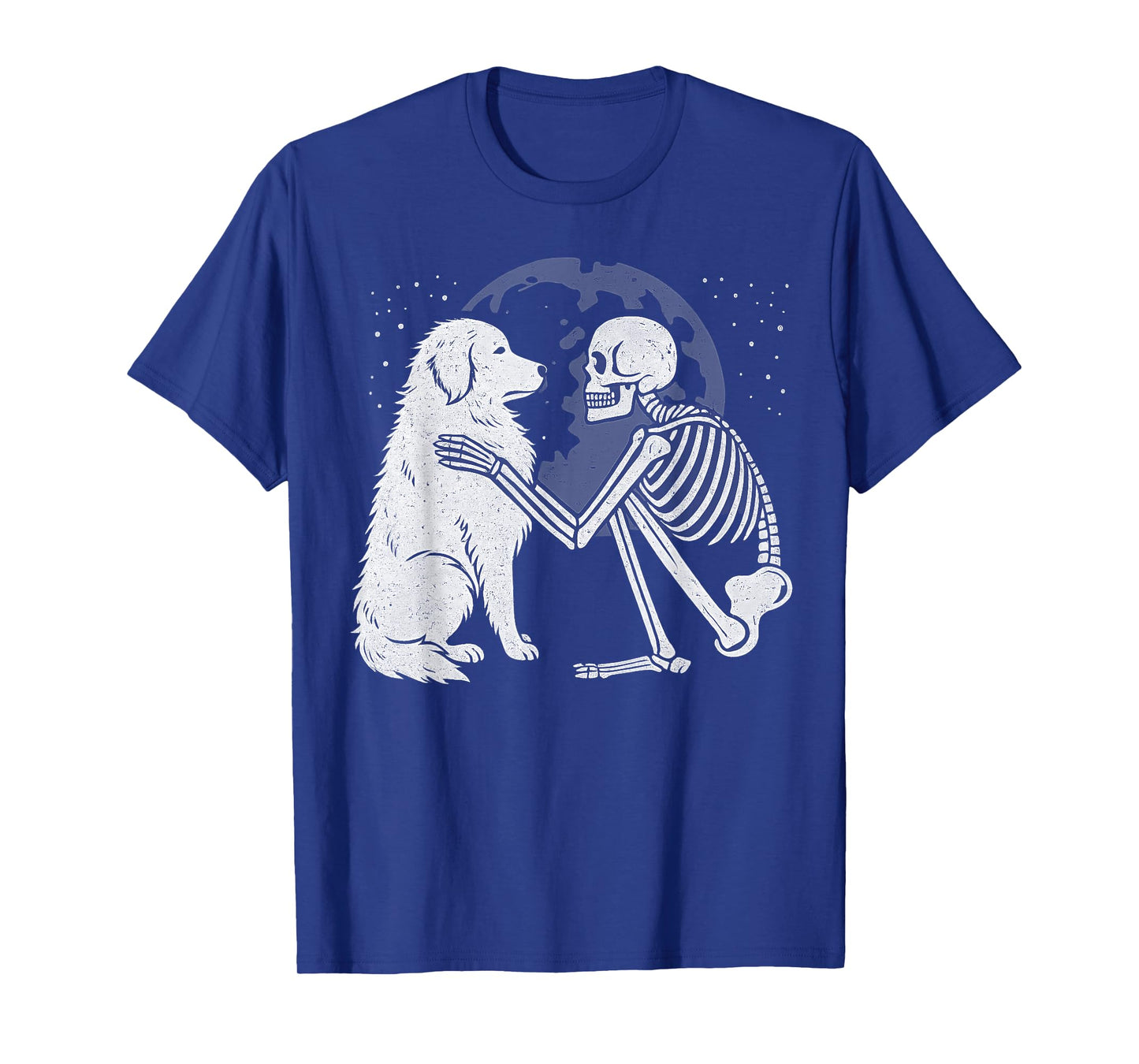 Great Pyrenees Skeleton Moon Halloween Dog Lover T-Shirt