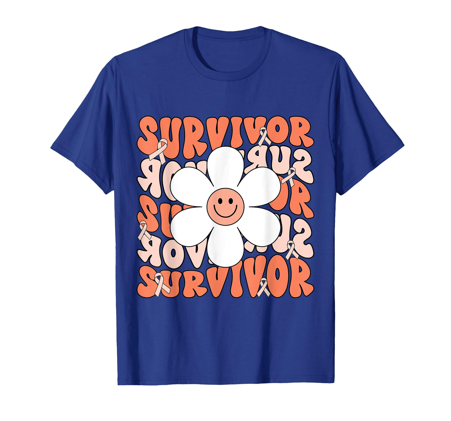Uterine Cancer Peach Ribbon Uterine Cancer Survivor T-Shirt