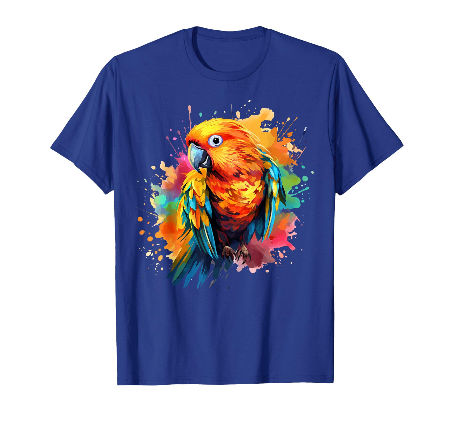 Splash Art Sun Conure Parrot Lover Colorful T-Shirt