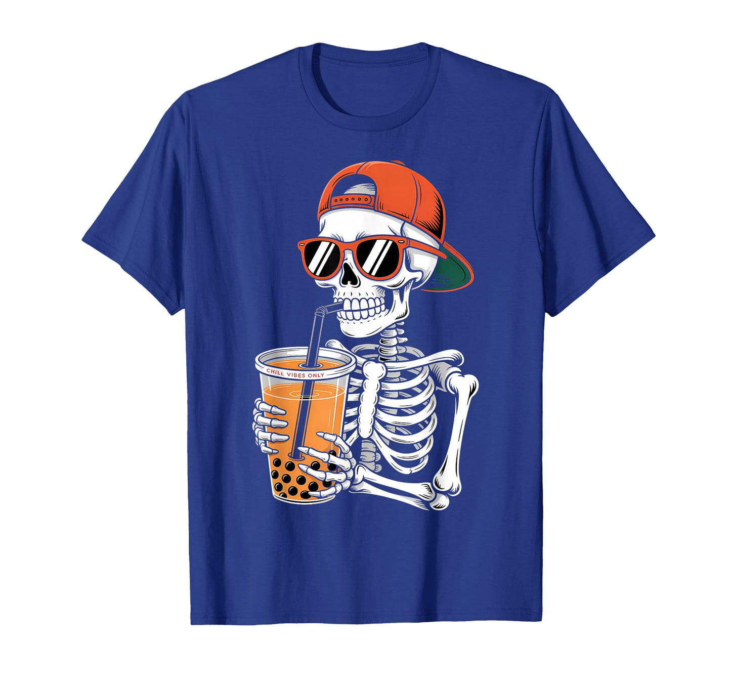 Funny Halloween Skeleton Boba Tea Costume T-Shirt