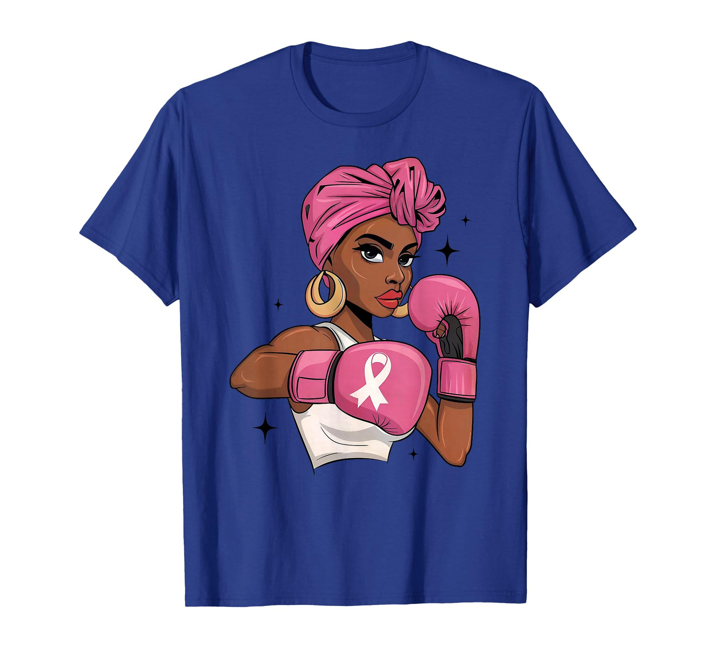 Breast Cancer Awareness African American Afro Pink Ribbon T-Shirt