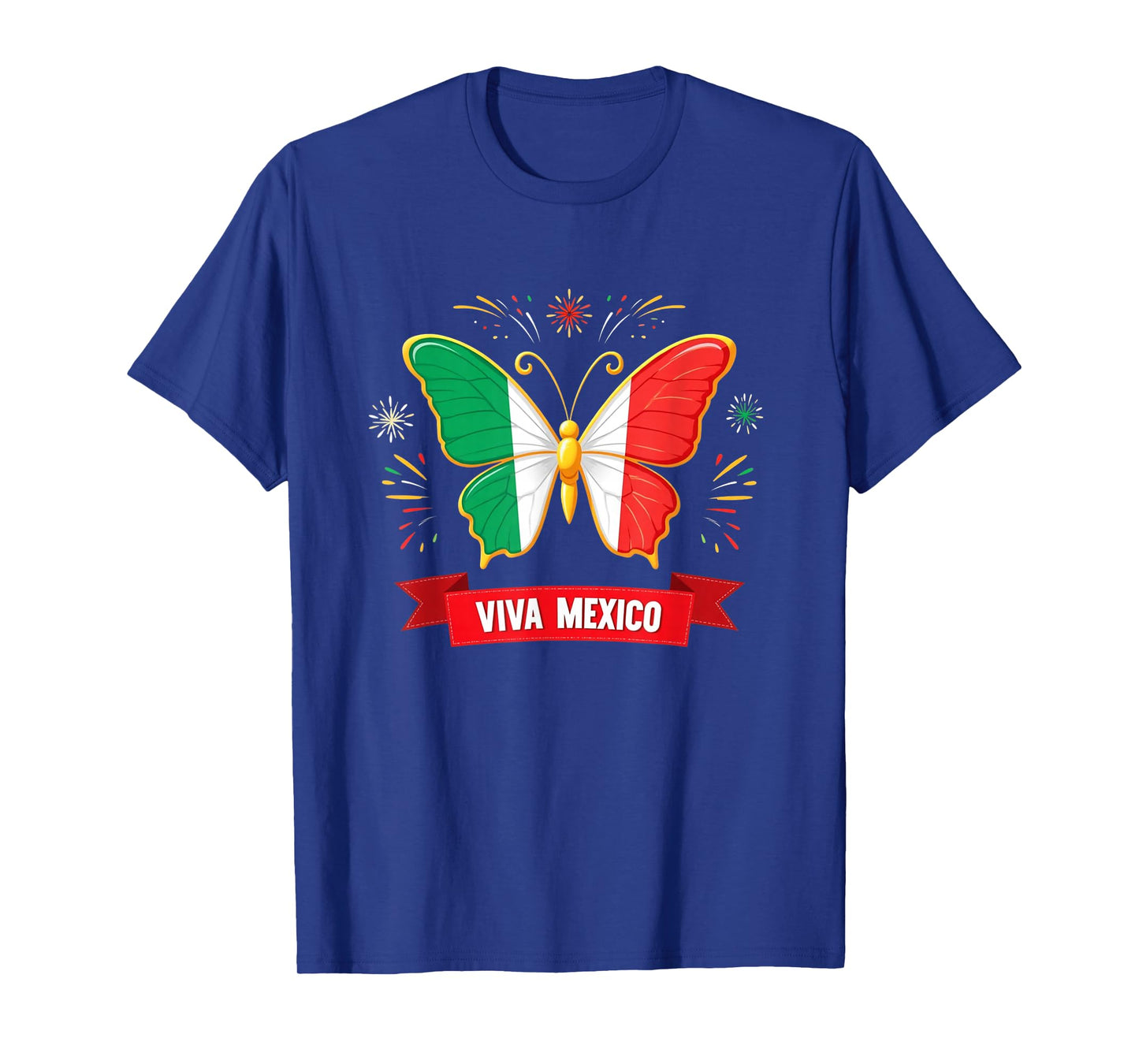 Viva Mexico Mexican Independence Day Butterfly Flag Mexico T-Shirt