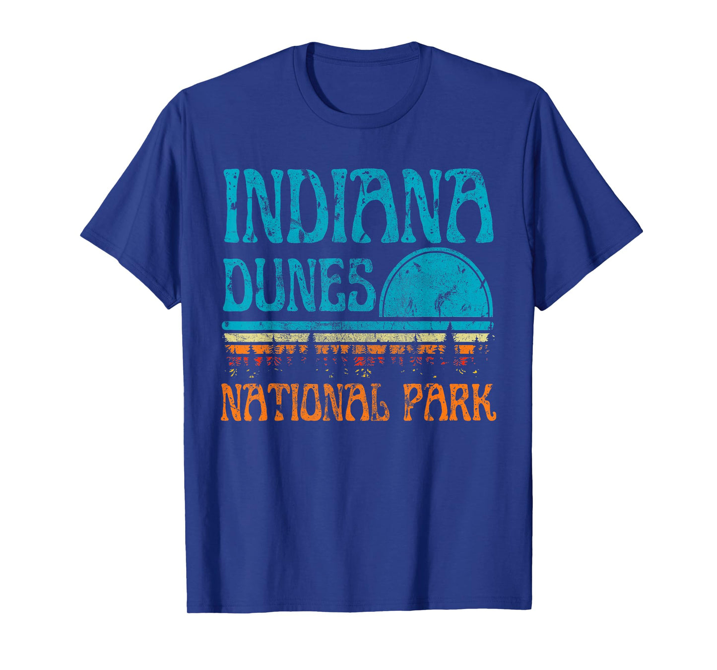 Indiana Dunes National Park Lake Michigan Retro Sunset T-Shirt