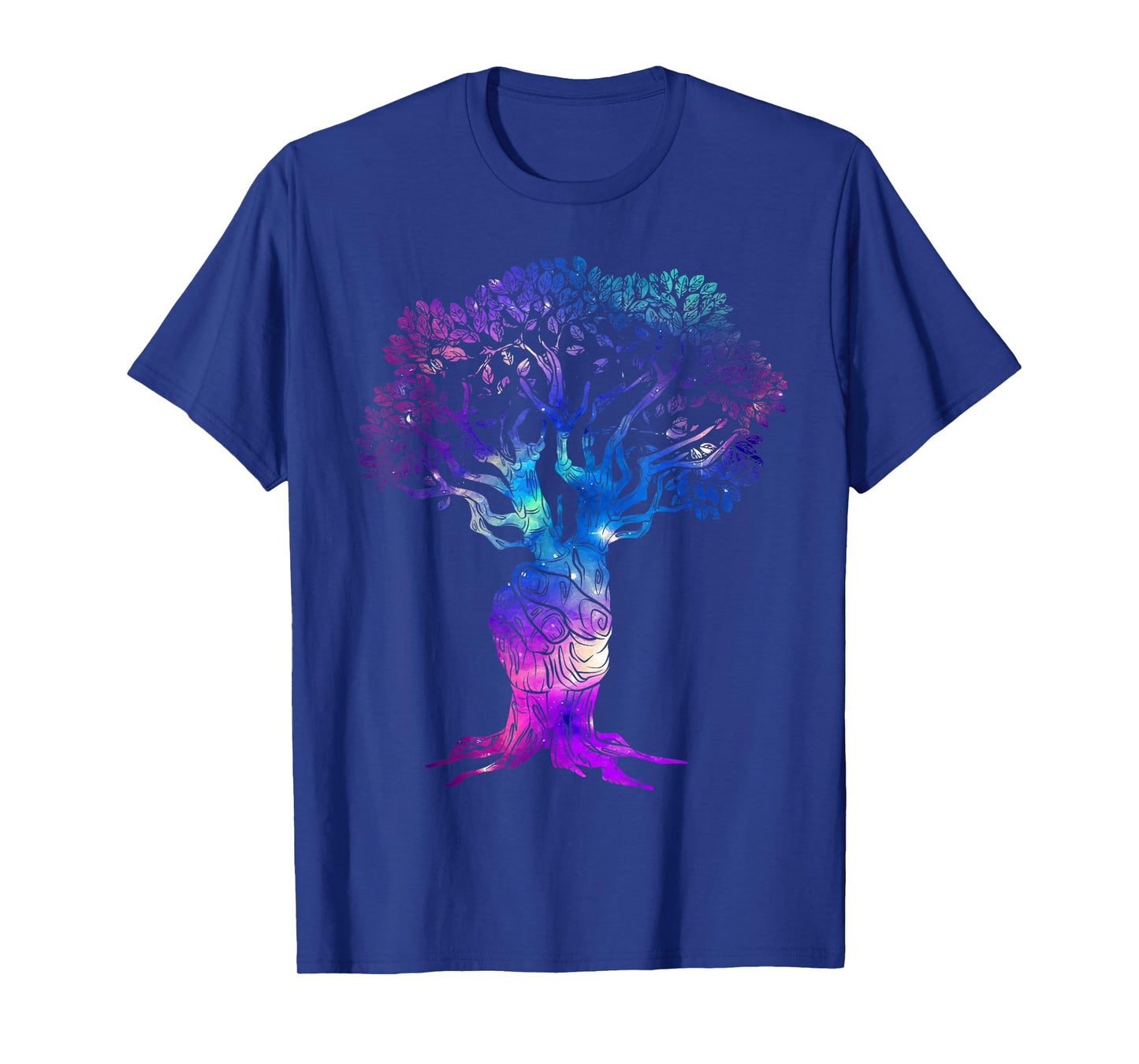 Tree of Peace Hand Sign Retro Tree of Life 60s 70s Vibe Tree T-Shirt