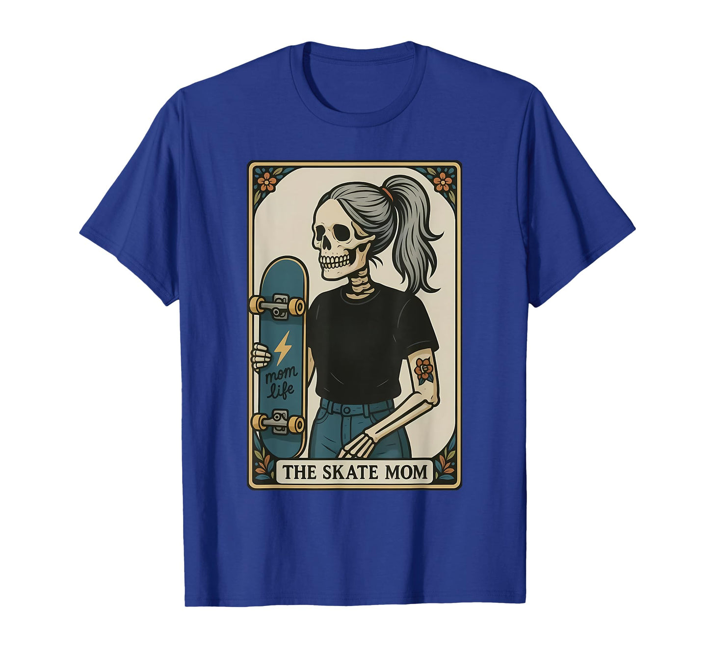 Funny Skate Mom Tarot Card Skeleton Halloween Sport Lovers T-Shirt