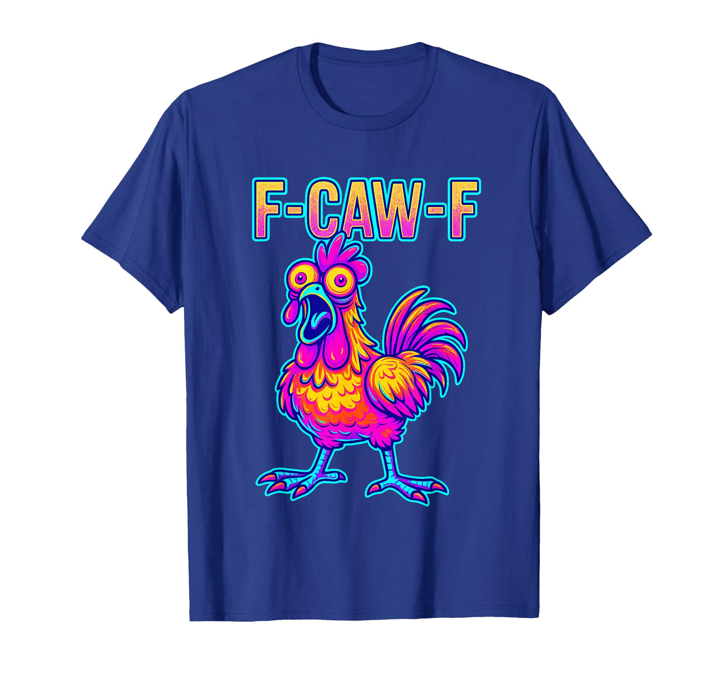 F CAW F Text Psychedelic Bird T-Shirt