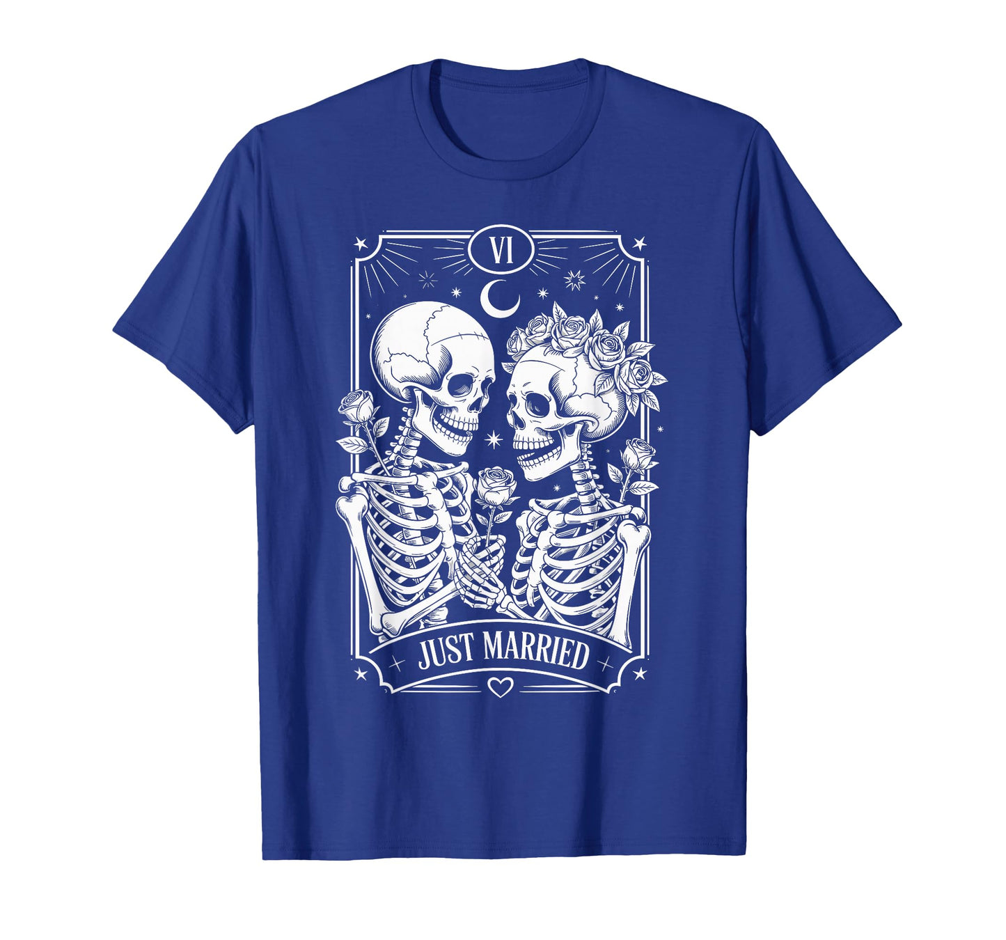 Just Married The Lovers Skeleton Couple Matching Halloween T-Shirt