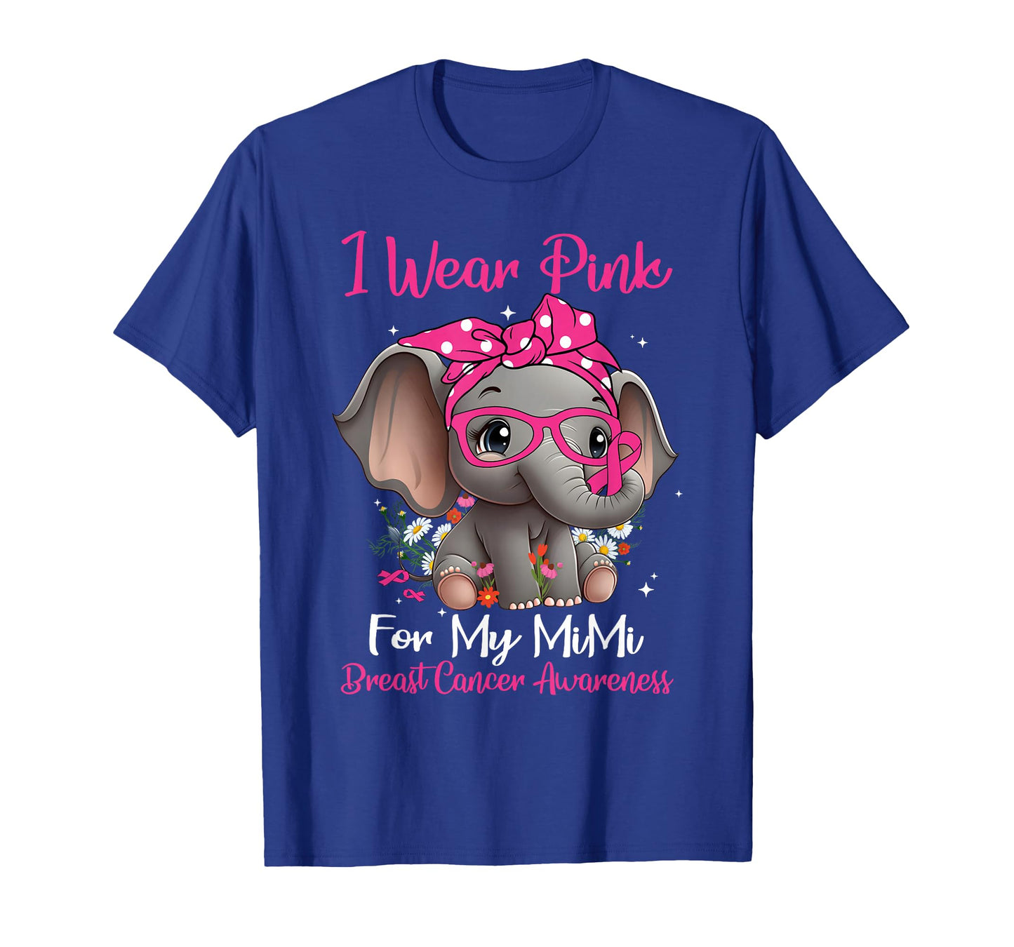 I Wear Pink For My Mimi Breast Cancer Awareness Day Elephant T-Shirt