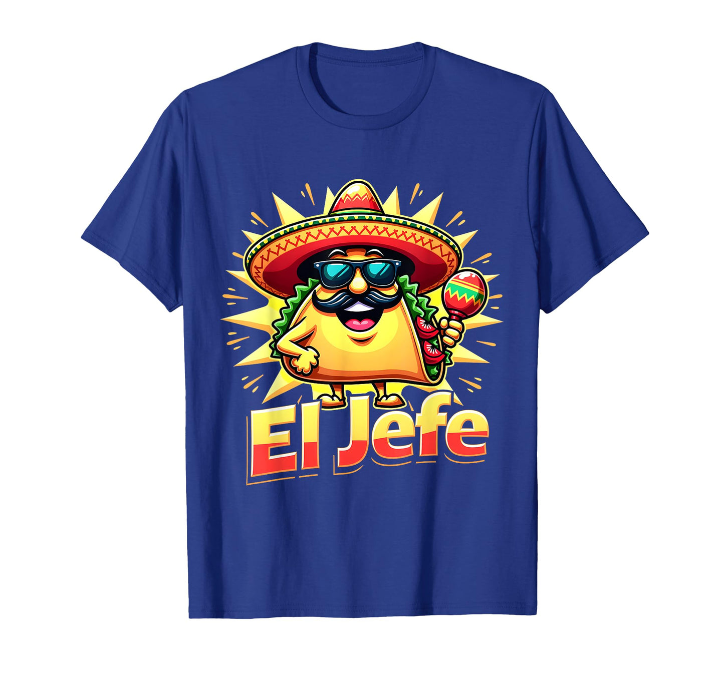 Cinco De Mayo Mexican Men Women Toddler Funny El Jefe Taco T-Shirt