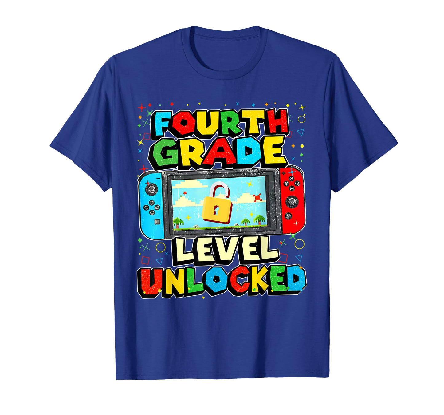 4th Grade Level Unlocked Funny Gamer Boys Back To School T-Shirt