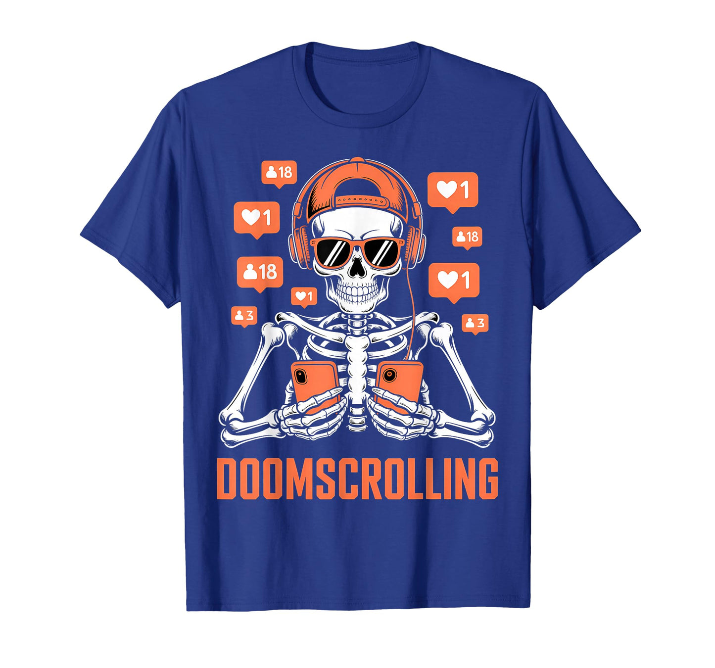 Halloween Skeleton Doomscrolling Costume T-Shirt