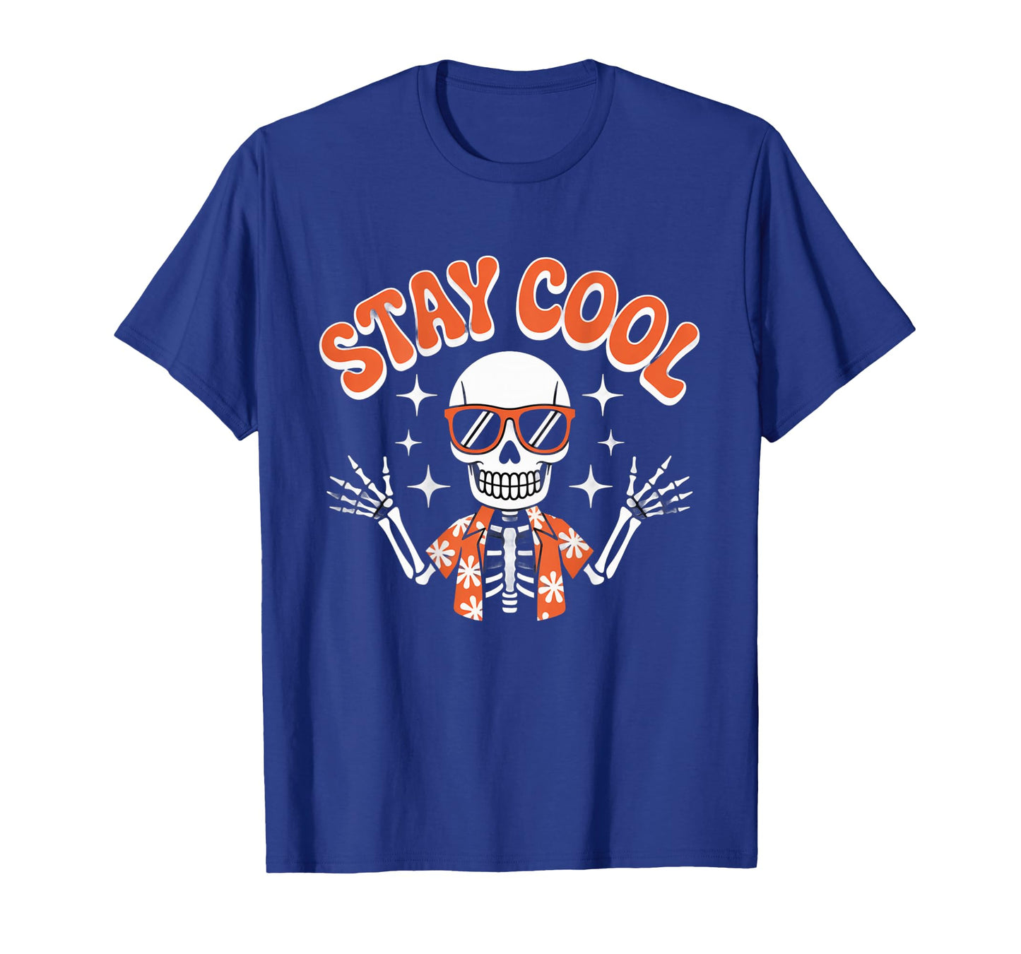 Backprint Stay Cool Man Cool Skeleton – Stay Chill and Ride T-Shirt
