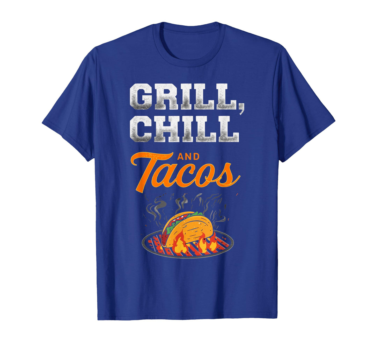 Grill Chill and Tacos Retro BBQ Fiesta Mens Top T-Shirt