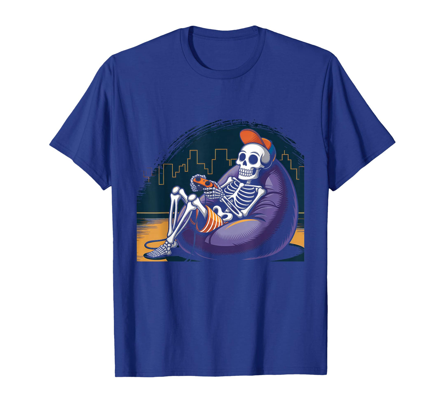Halloween Skeleton Video Gaming Gamer Boys Youths Men Teens T-Shirt