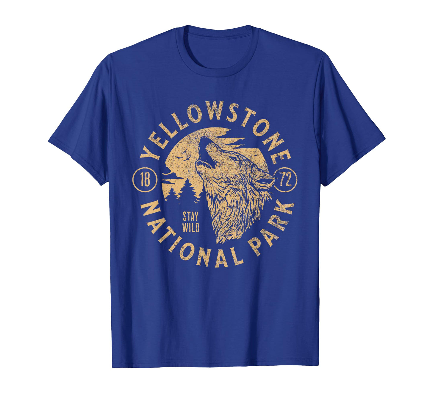 Yellowstone Wyoming Wolf Nature Hike Outdoors Vintage T-Shirt