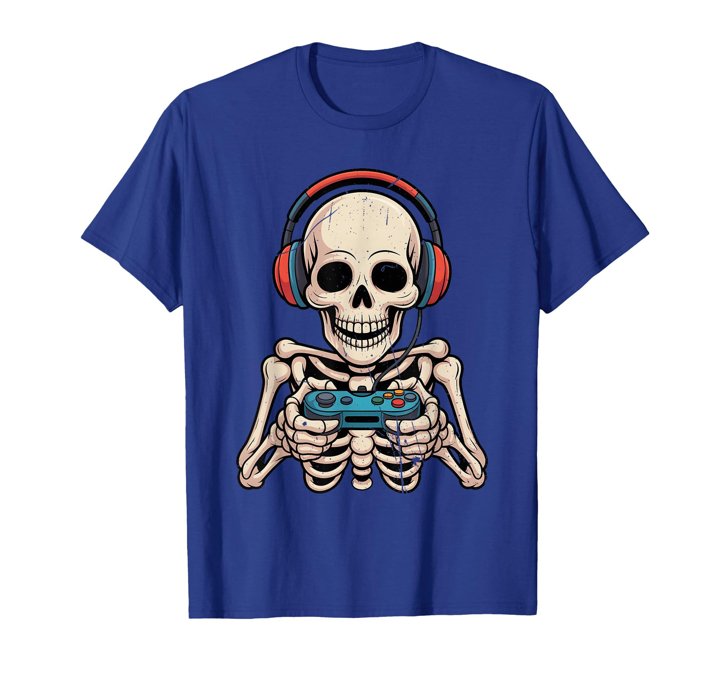 Skeleton Gamer Headphone Funny Halloween Gaming Boys Kids T-Shirt