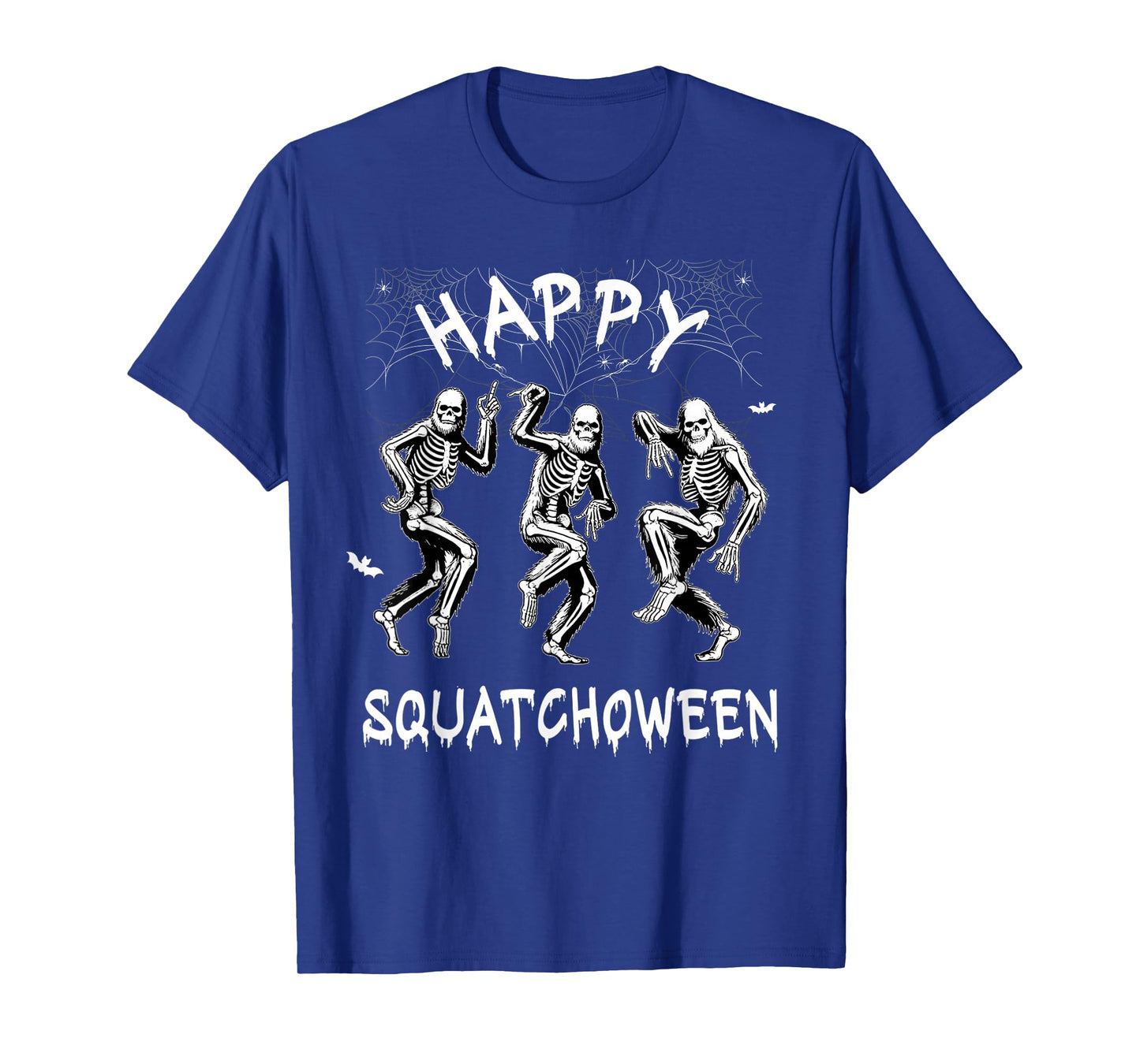 Happy Squatchoween Funny Dancing Bigfoot Skeleton Halloween T-Shirt