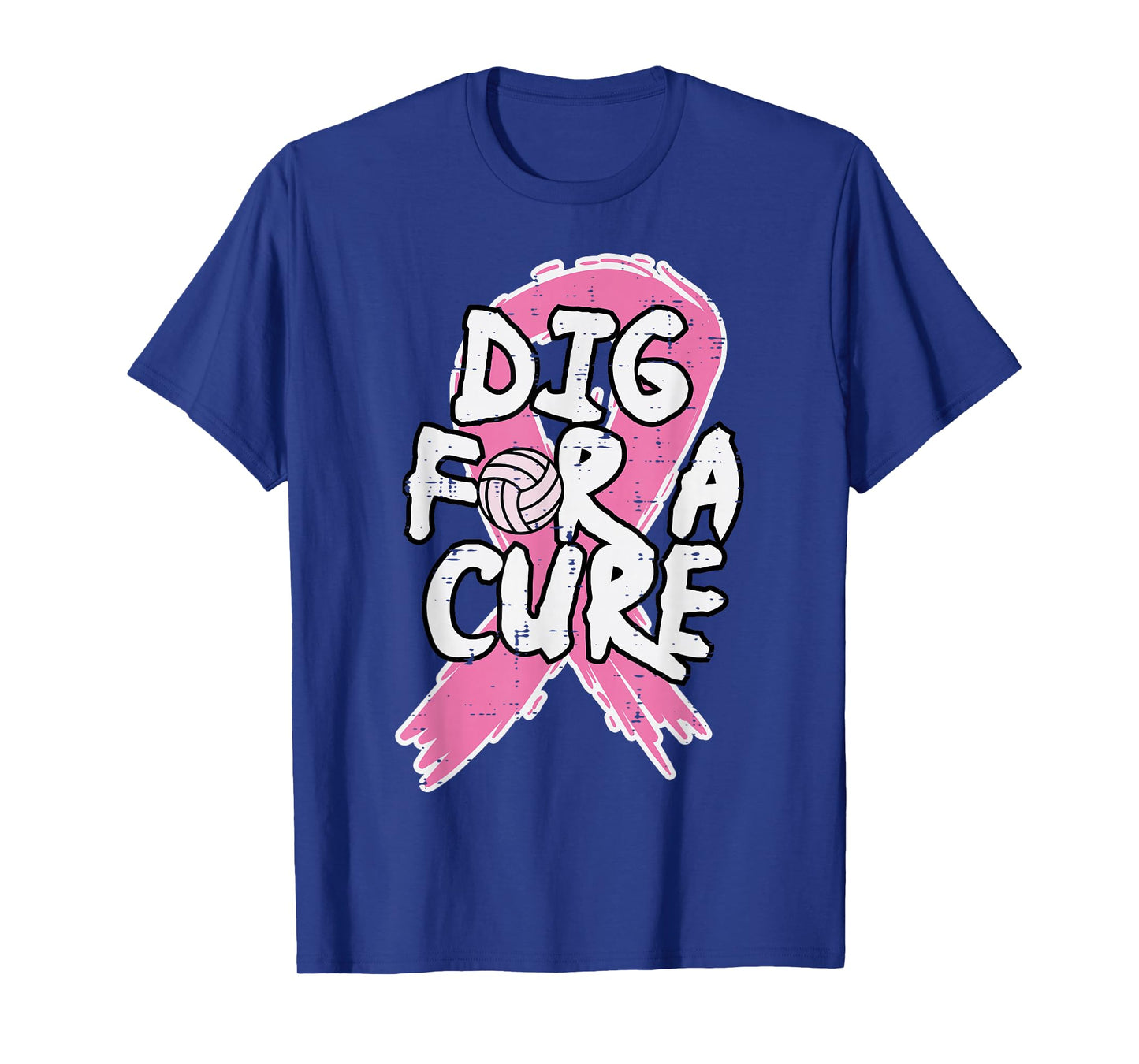Breast Cancer Volleyball Dig For Cure Awareness Women Girls T-Shirt
