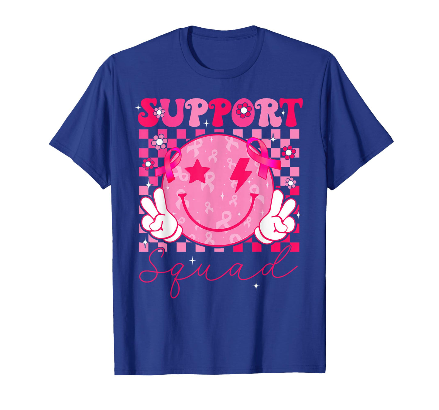 Support Squad Breast Cancer Awareness Smile Face Warrior T-Shirt