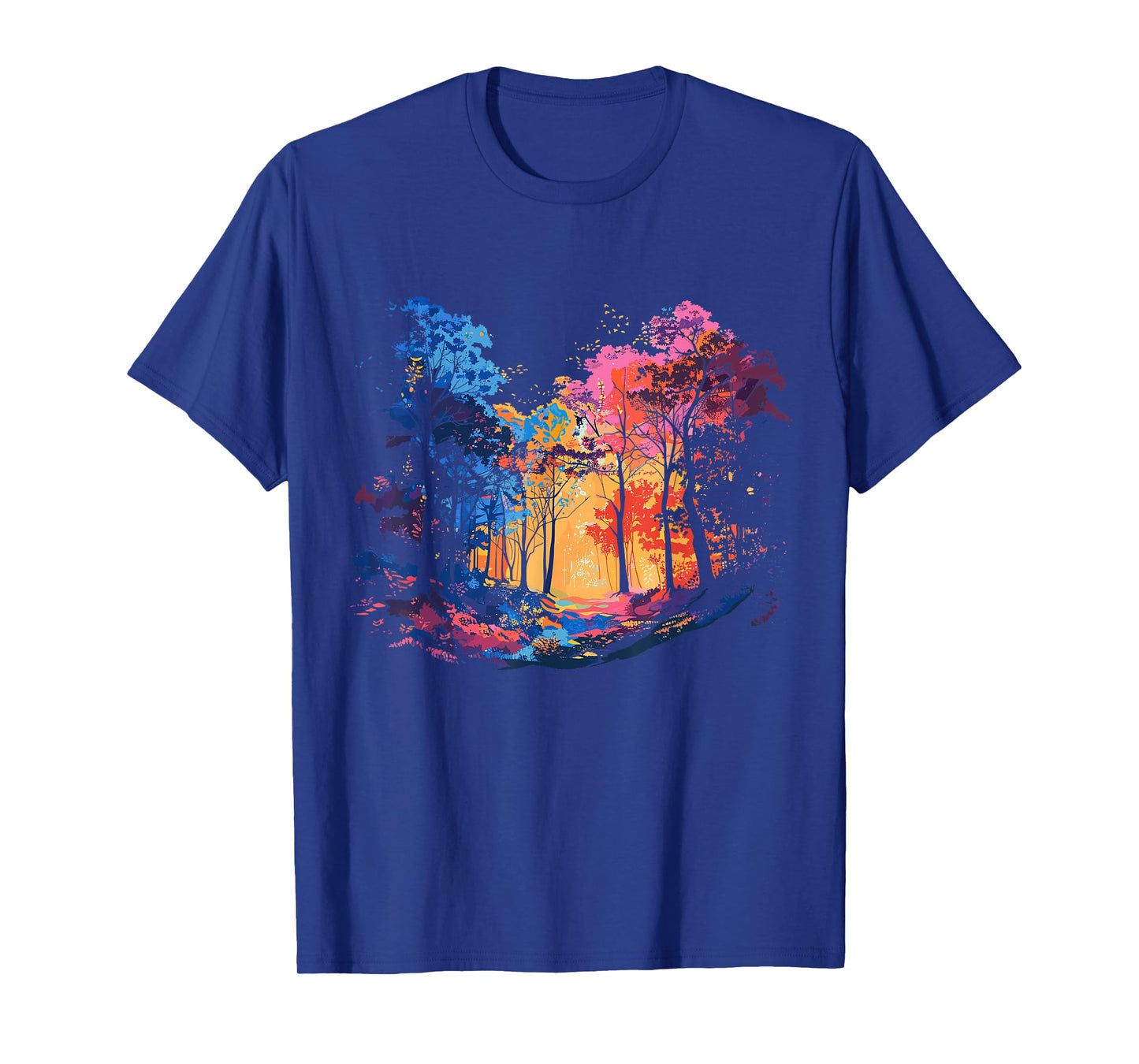 Colorful Forest, Tree Art, Natur Lover, Hiking, Men, Women, T-Shirt