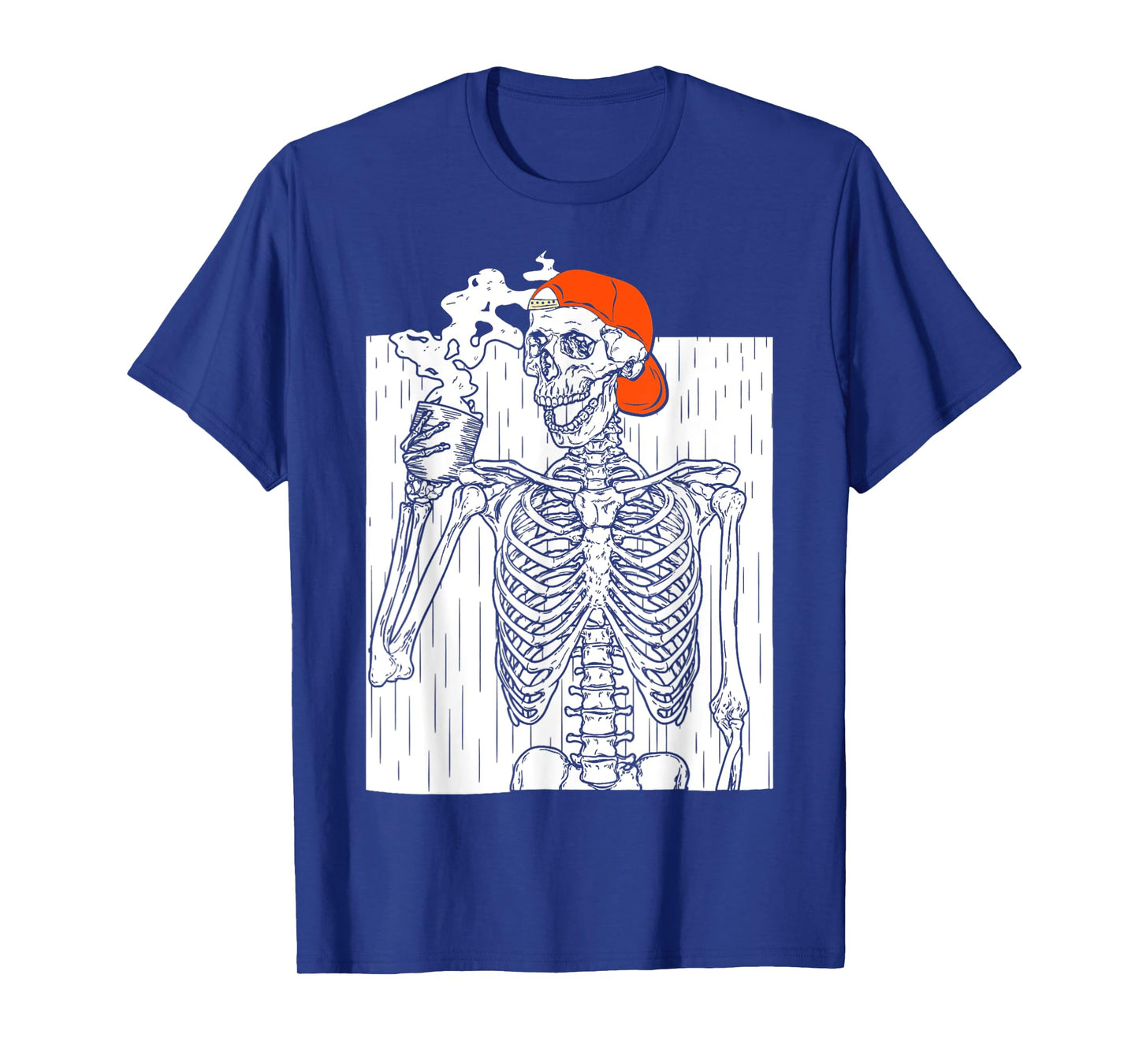 Halloween Skeleton Skull Drinking Coffee Vintage Costumes T-Shirt