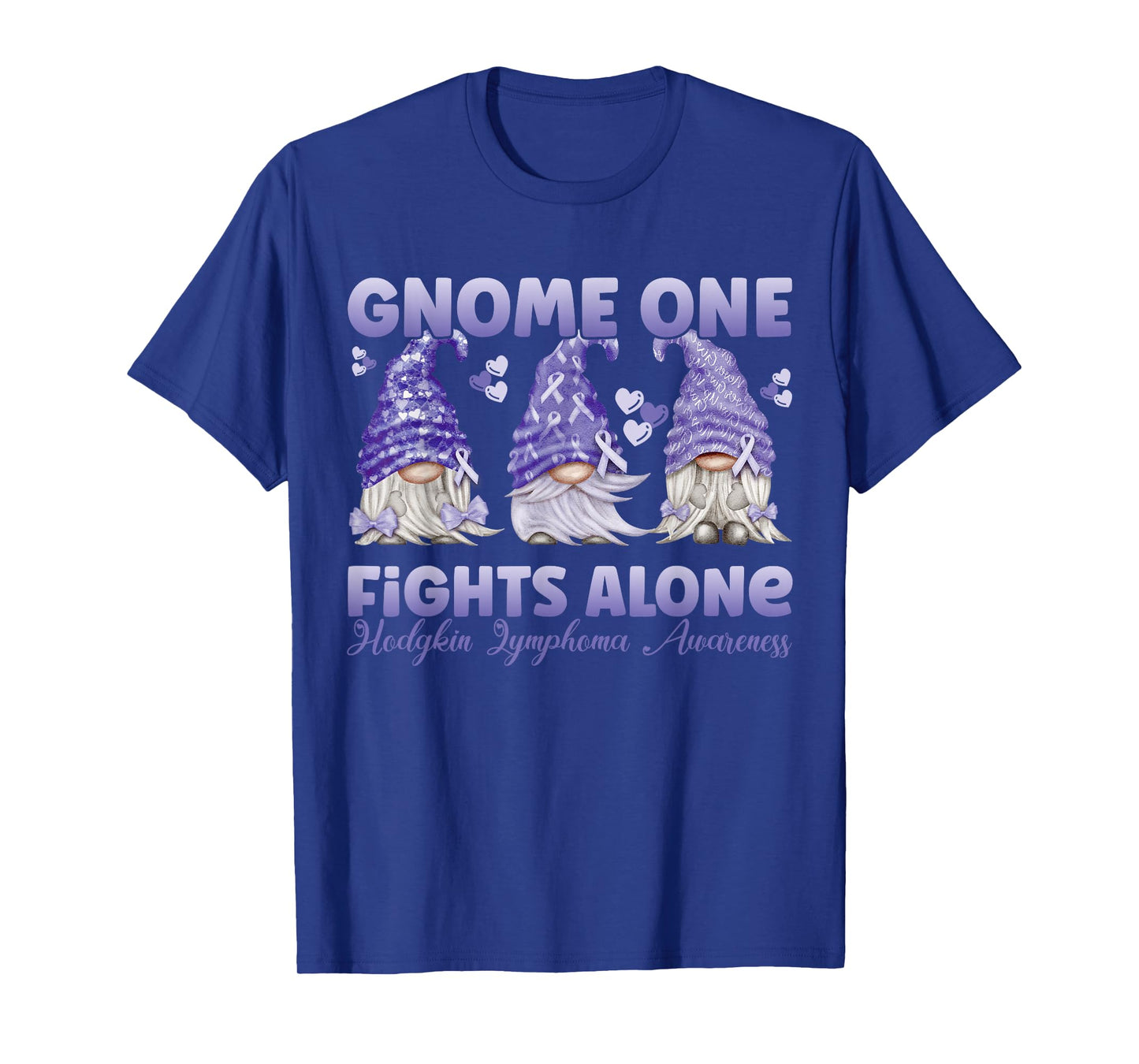 Gnome One Fights Alone Violet| Hodgkin Lymphoma Awareness T-Shirt