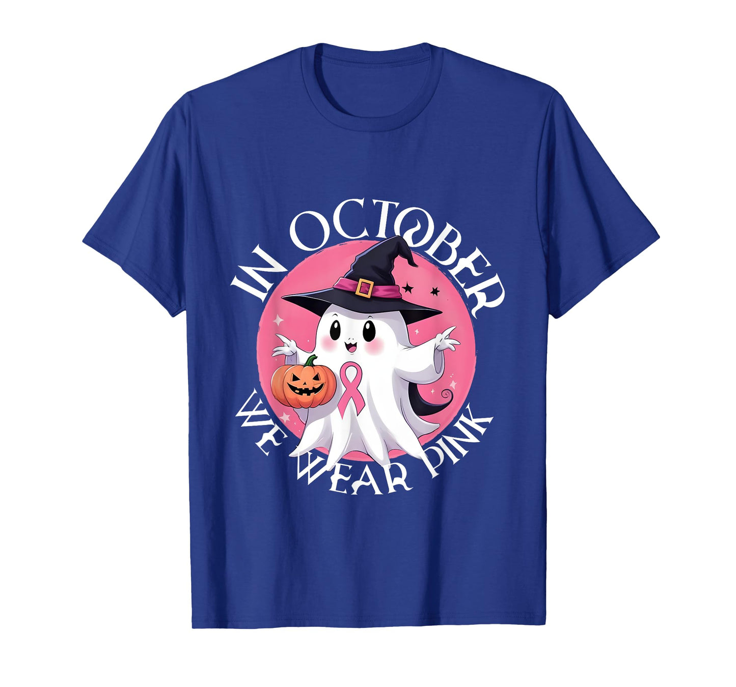 In October We Wear Pink Breast Cancer Halloween T-Shirt