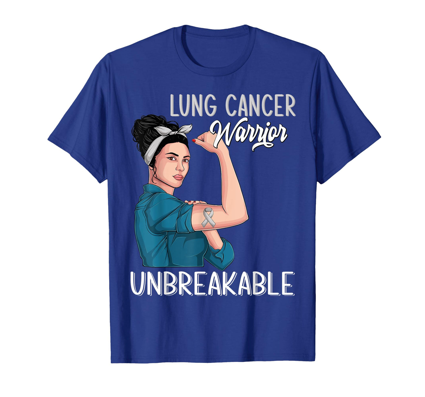 Lung Cancer Awareness Warrior Unbreakable Support Womens T-Shirt