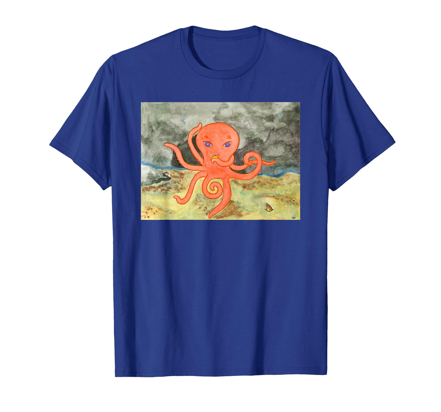 Cartoon Watercolor Octopus T-Shirt