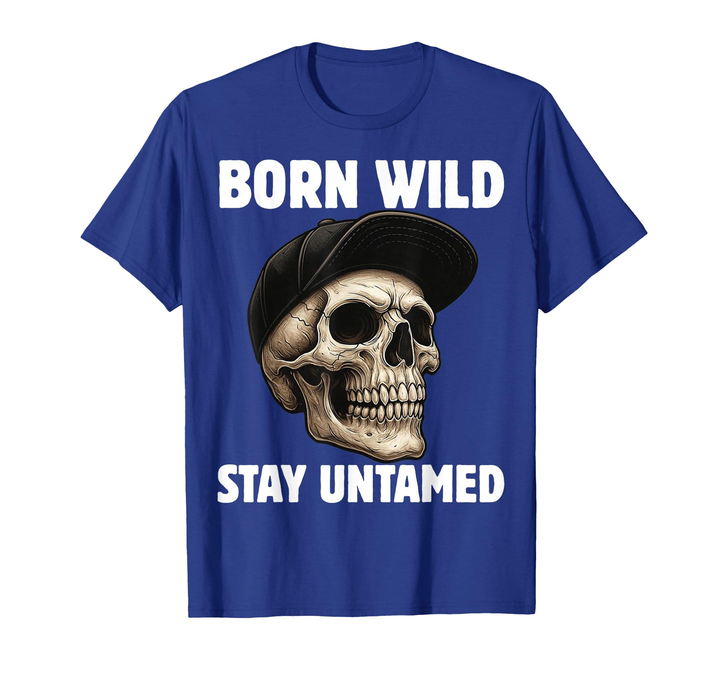 Skull in Cap Street Style Urban Art Skeleton T-Shirt