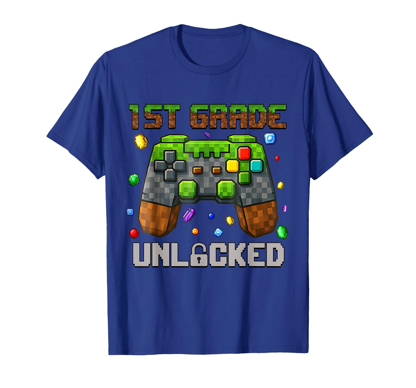 1st Grade Level Unlocked Gamer Pixel First Day Of School T-Shirt