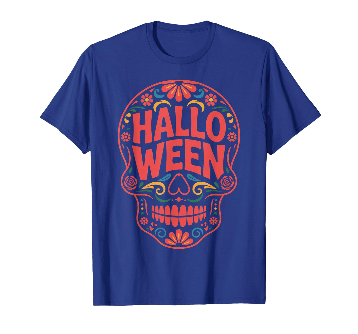 Halloween Costumes Skull Typography Graphic Creepy Spooky T-Shirt