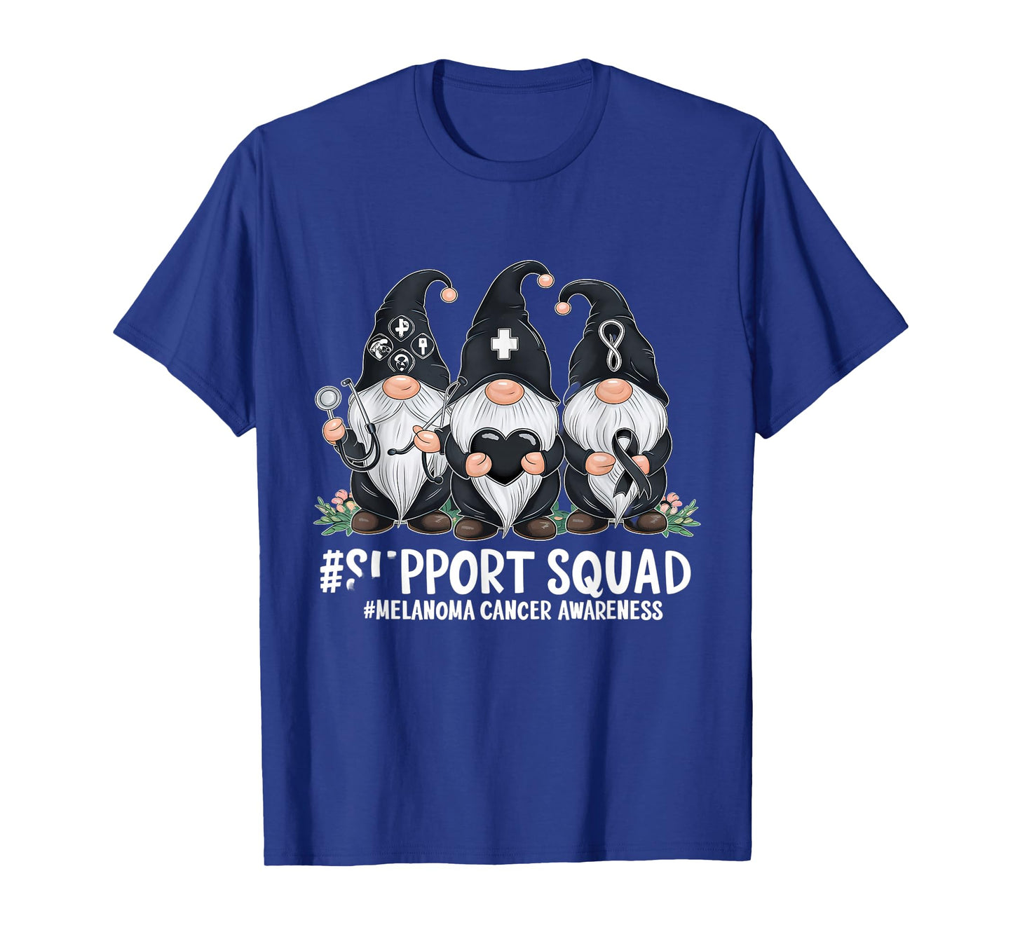Melanoma Cancer Awareness Gnome Support Squad Skin Cancer T-Shirt