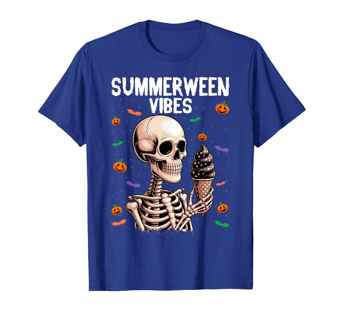 Summerween Vibes Skeleton Summer Halloween T-Shirt