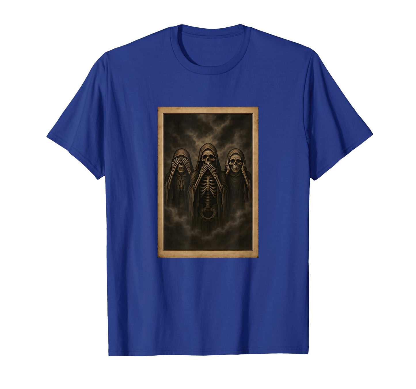 Gothic Skeleton Three Skeletons Poster Halloween Vintage T-Shirt