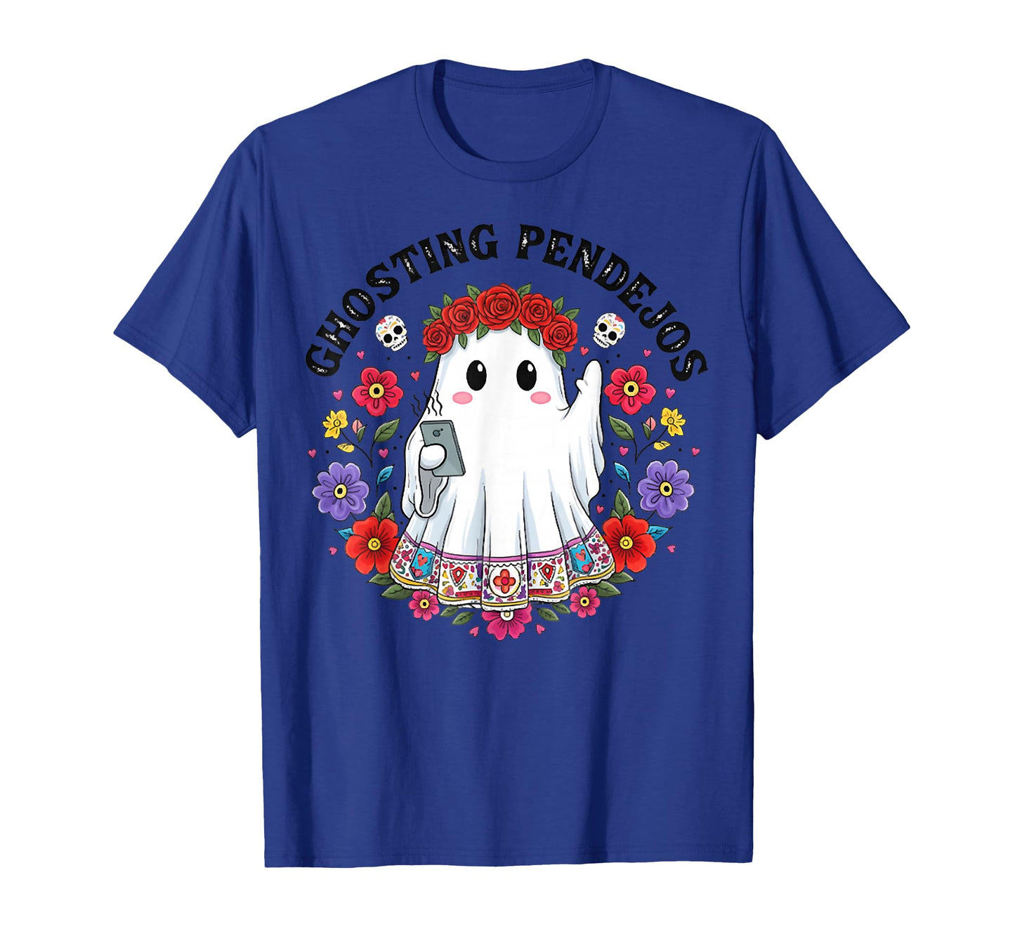 Ghosting Pendejos,Cute Spanish Halloween Ghost,Conchas Ghost T-Shirt