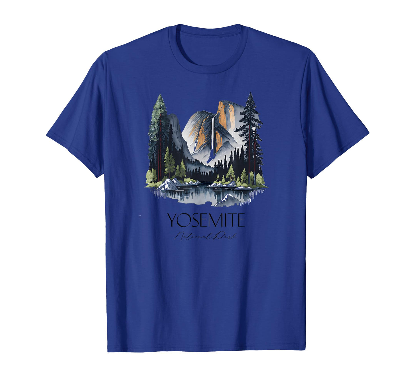 Cool Yosemite National Park Hiking Watercolor Graphic T-Shirt